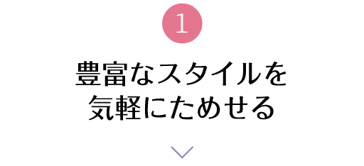 1 豊富なスタイルを気軽にためせる