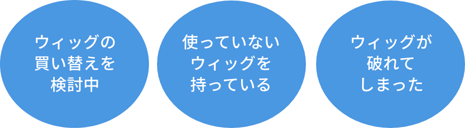 ウィッグの買い替えを検討中 使っていなウィッグを持っている ウィッグが破れてしまった